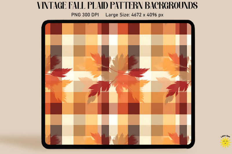 Simple Autumn Plaid Pattern Backgrounds By Mulew Art | TheHungryJPEG