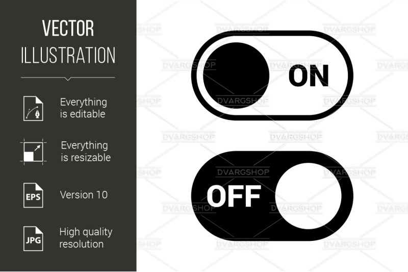 On-Off Button Icons By DvargShop | TheHungryJPEG