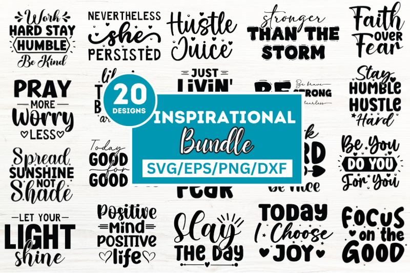 Inspirational SVG Bundle By Bundlestshirt | TheHungryJPEG