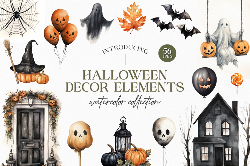 Halloween Decor Elements By artsy-fartsy | TheHungryJPEG