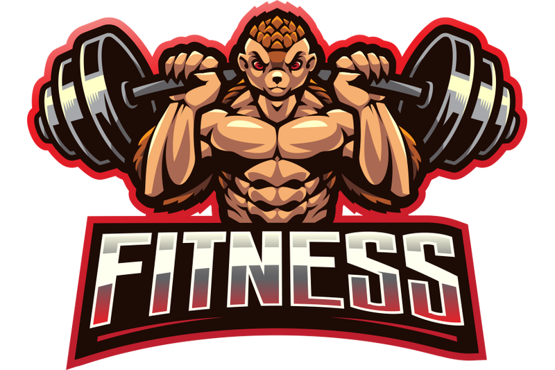 Armadillo fitnes esport mascot logo design By Visink | TheHungryJPEG