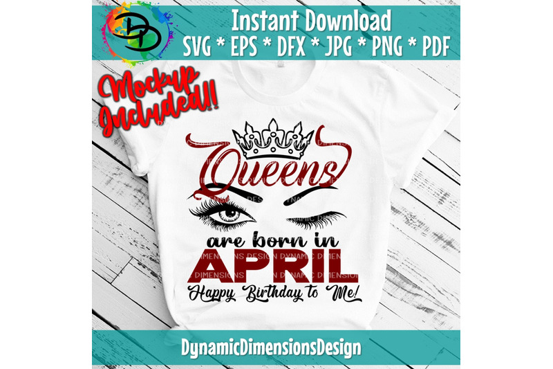 Queens are born in April, Birthday, Birthday Queen,Digital Download,Ki ...