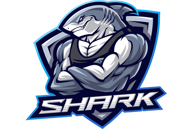 Shark esport mascot logo design By Visink | TheHungryJPEG