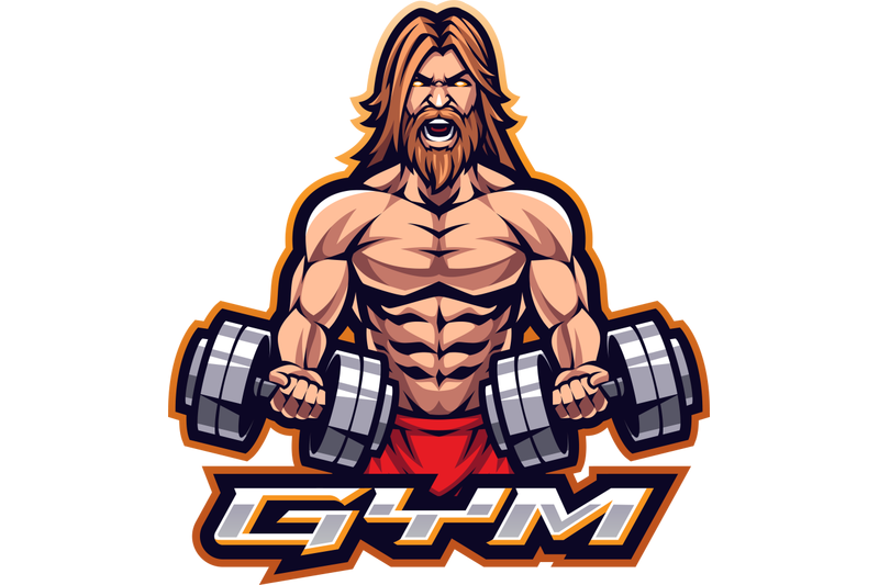 Gym esport mascot logo design By Visink | TheHungryJPEG