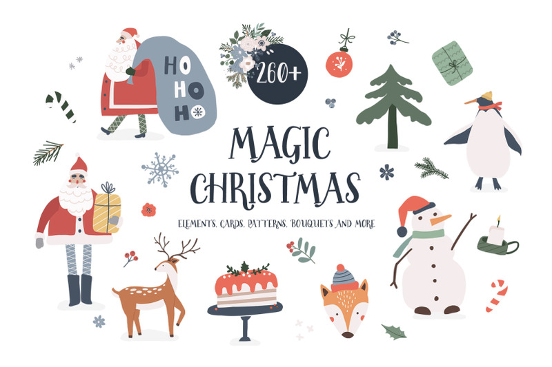 MAGIC CHRISTMAS winter graphic set By Madiwaso Art | TheHungryJPEG