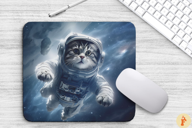 Cute Astronaut Norwegian Forest Cat By Mulew Art | TheHungryJPEG