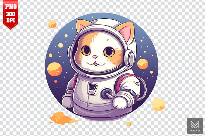 Cute Cartoon Astronaut Cat Clipart By Mulew Art | TheHungryJPEG
