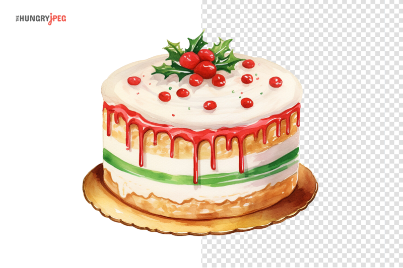 Christmas Cake By PNG Graphics | TheHungryJPEG