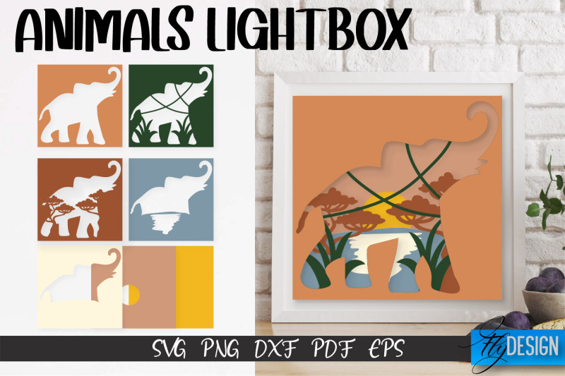 Elephant Lightbox SVG Design | Paper Cut Design | SVG File By Fly ...