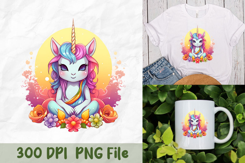 Mystical Unicorn Yoga By Unlimab | TheHungryJPEG