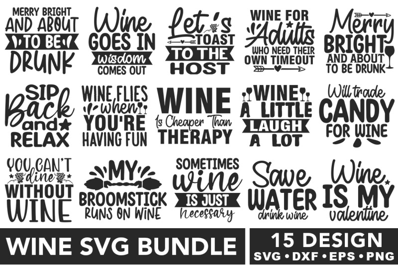 Wine SVG Bundle By teewinkle | TheHungryJPEG