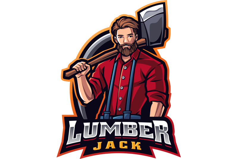 Lumber jack esport mascot logo design By Visink | TheHungryJPEG