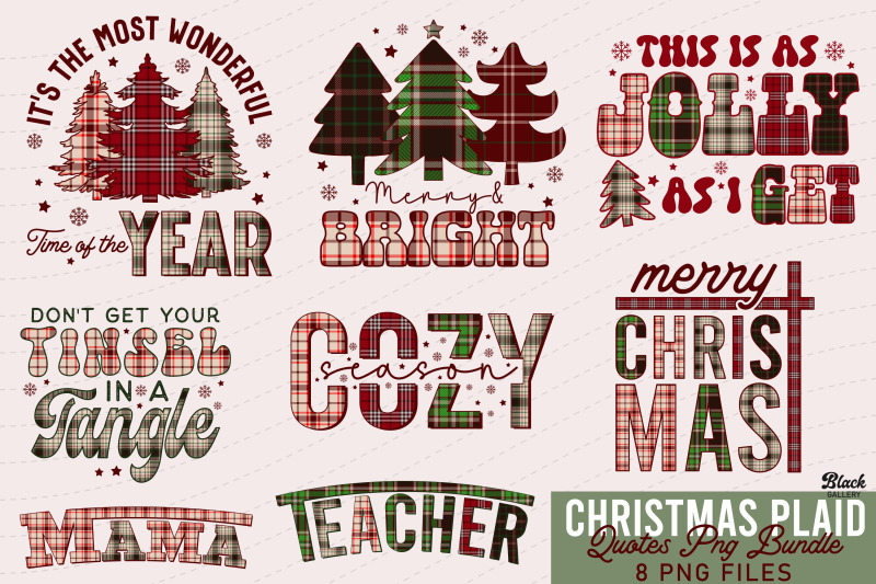 Christmas Plaid PNG Sublimation Bundle By Black Gallery | TheHungryJPEG