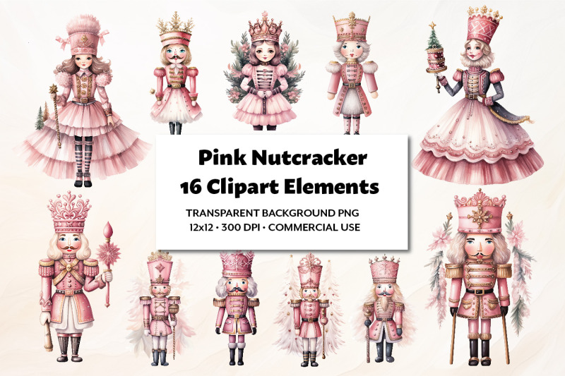 Pink Nutcracker Clipart Pack By Sunday Nomad | TheHungryJPEG