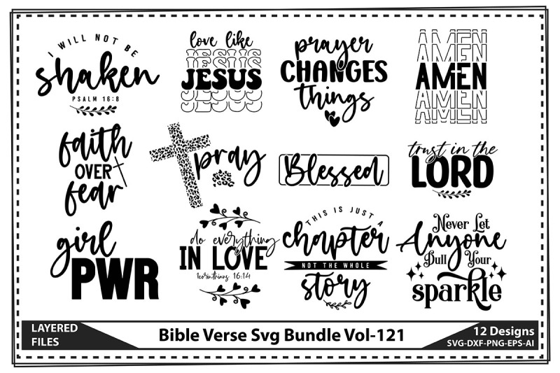 Bible Verse Svg Bundle Vol-121 By teebusiness | TheHungryJPEG