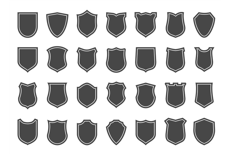 Police shield shapes By vectortatu | TheHungryJPEG