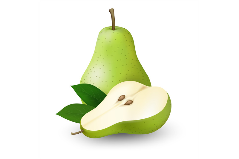 Pears half isolated By vectortatu | TheHungryJPEG