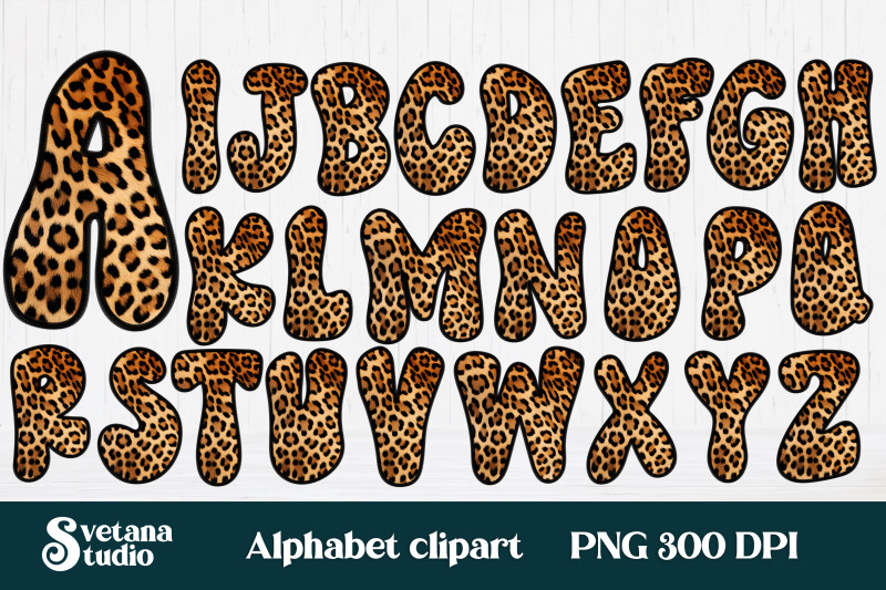 Leopard print alphabet clipart | Leopard alphabet PNG By Svetana Studio ...