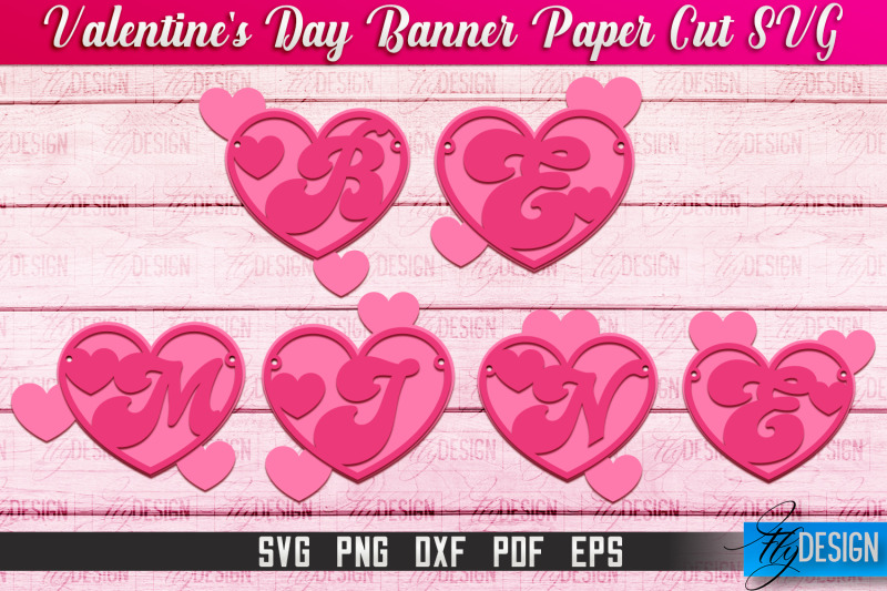 Valentine's Day Banner Paper Cut 