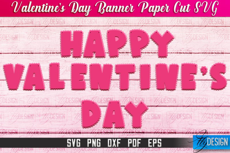 Valentine's Day Banner Paper Cut | Paper Banner SVG | Love Design SVG ...