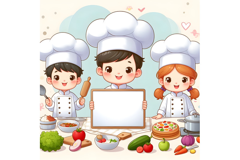 Chef Kids Cooking class design By dianaxstoyanova | TheHungryJPEG