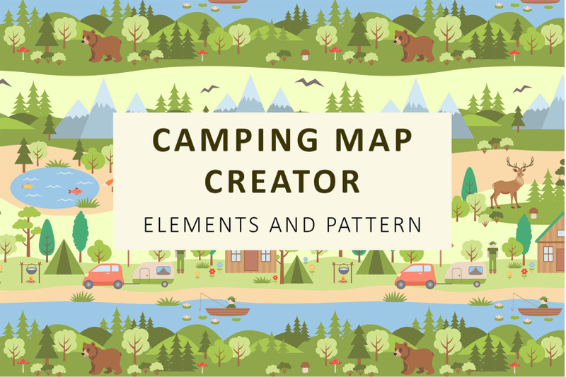 Camping map creator By Artspace | TheHungryJPEG