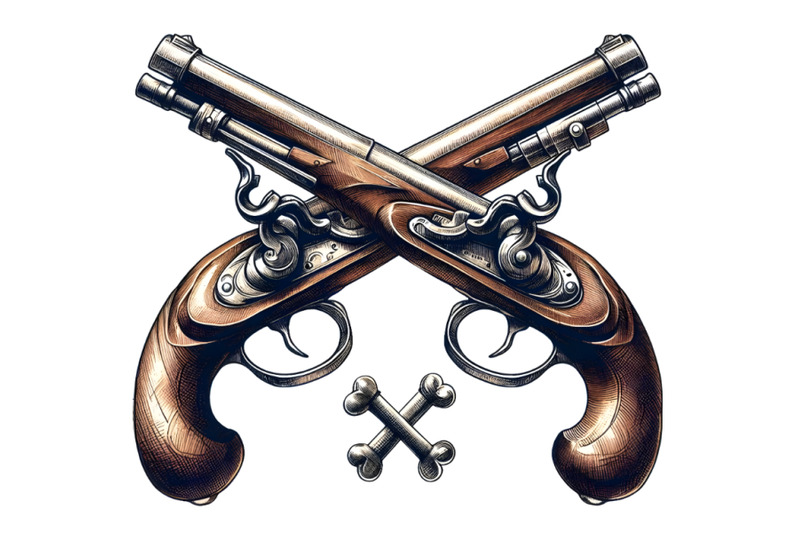 Crossed Flintlock Pistols By Dianaxstoyanova 