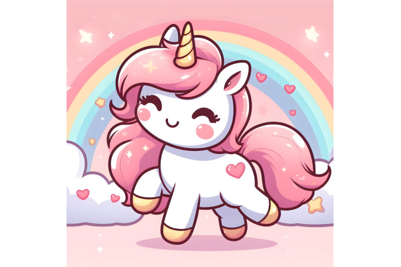 Cute adorable Unicorn By dianaxstoyanova | TheHungryJPEG