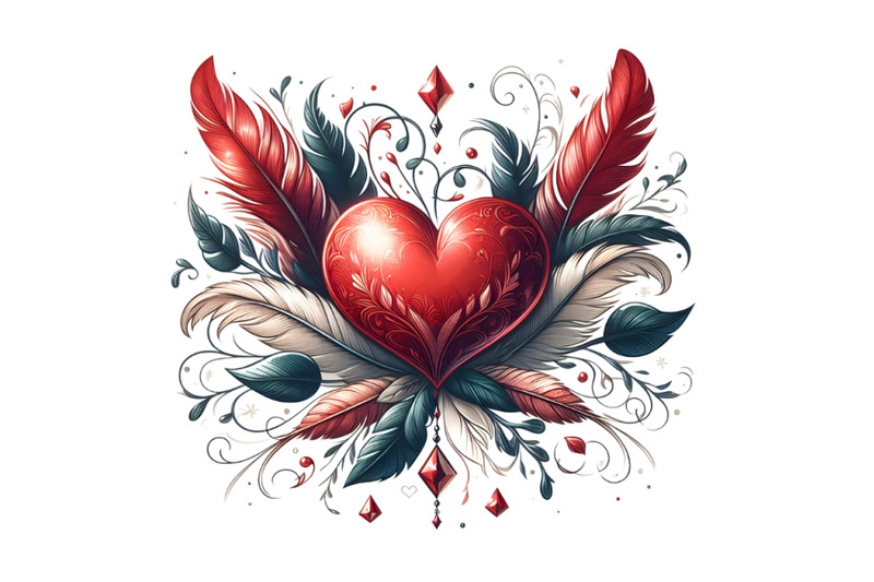 Red Heart Design By dianaxstoyanova | TheHungryJPEG