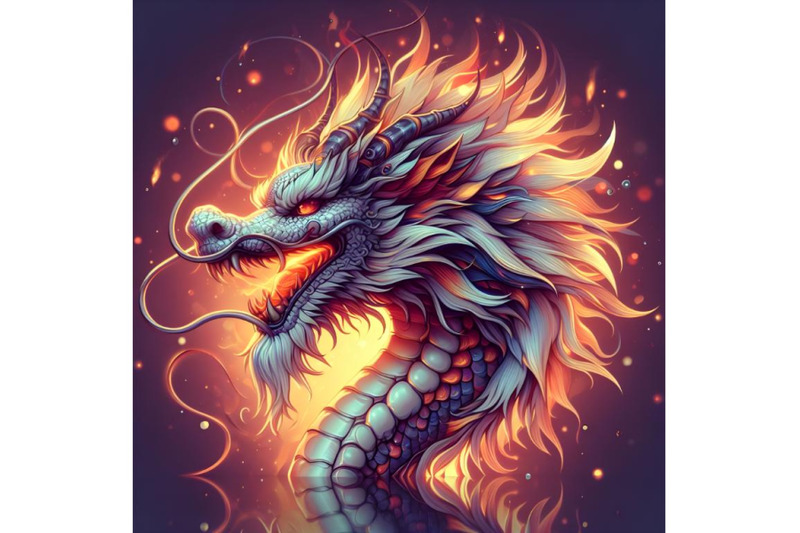 Chinese dragon head By dianaxstoyanova | TheHungryJPEG