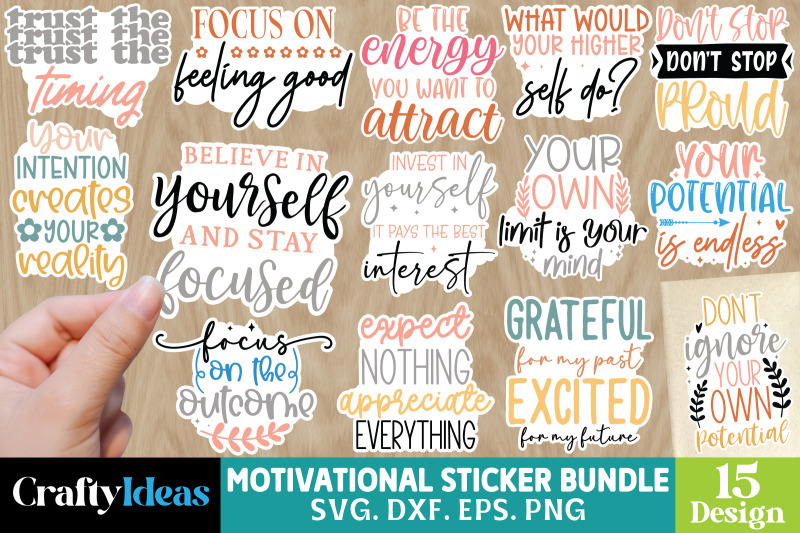 Motivational Sticker Bundle By creativesvgzone | TheHungryJPEG