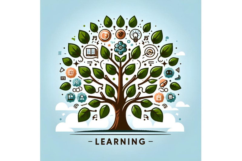 A learning tree knowledge By dianaxstoyanova | TheHungryJPEG