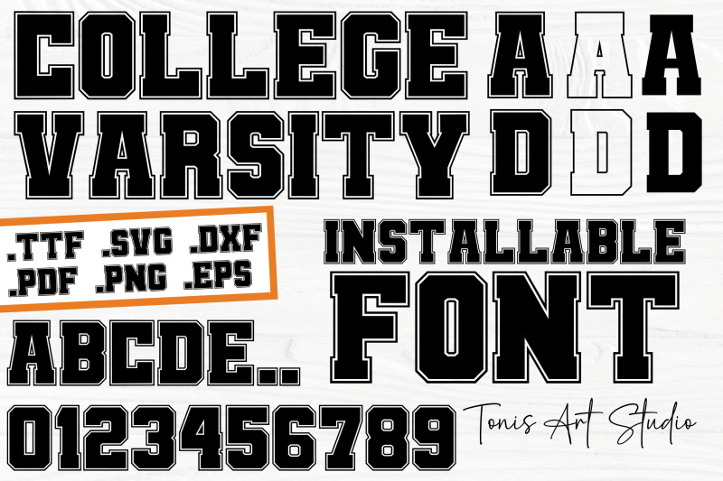 College Font Svg, Jersey Font Svg, Varsity Font Svg, Outline Font By ...