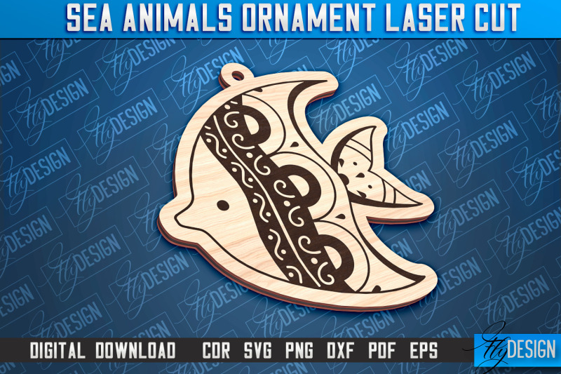 Sea Animals Ornaments Laser Cut | Fish Laser Cut Design | CNC File By ...