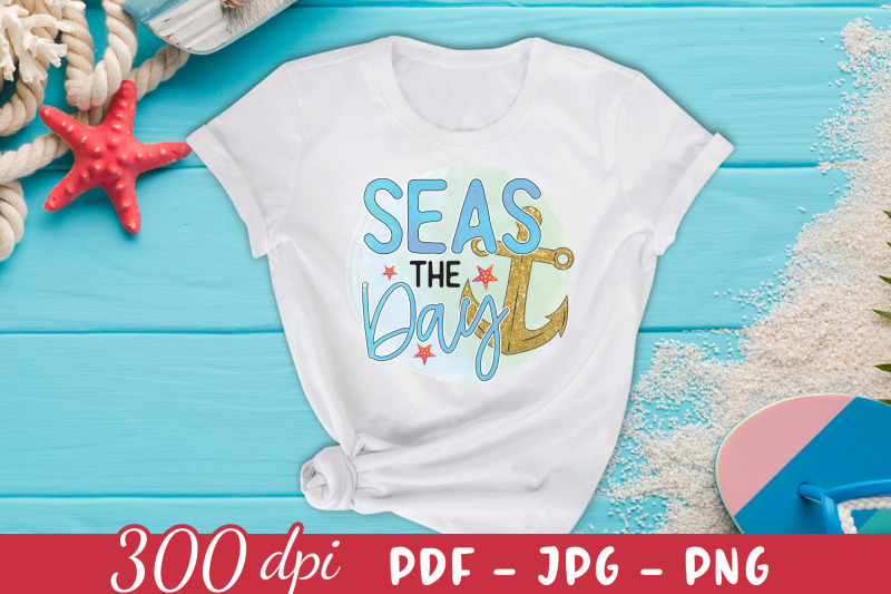 Seas the Day | Beach Sublimation Design By CraftLabSVG | TheHungryJPEG