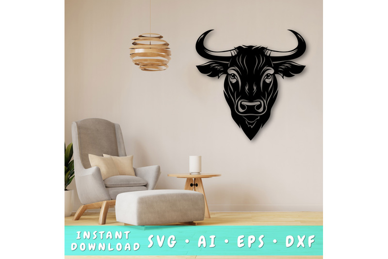 Steer Laser SVG Cut File, Steer Glowforge File, Steer DXF, Steer Art By ...