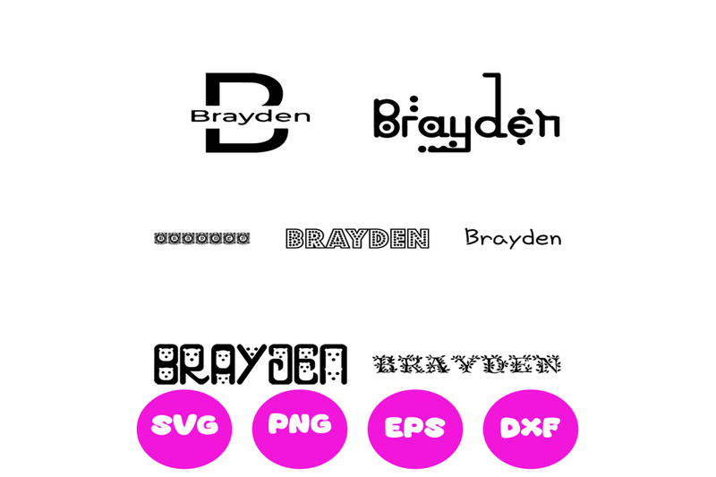 BRAYDEN BOY NAMES SVG CUT FILE By Brilliant Digital Designs | TheHungryJPEG