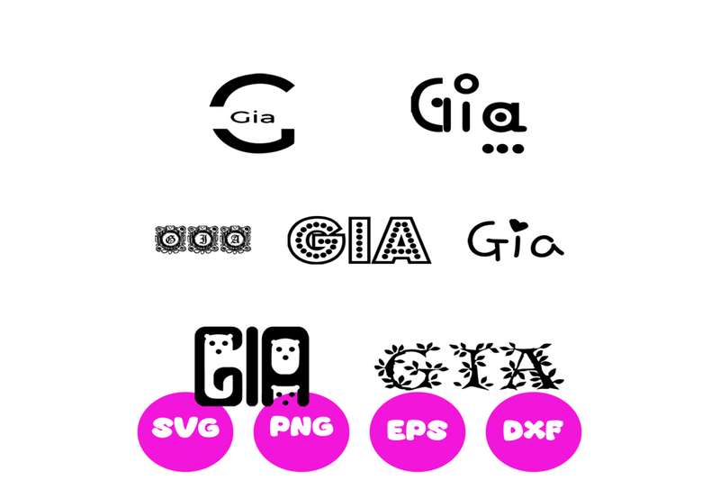 GIA GIRL NAMES SVG CUT FILE By Brilliant Digital Designs | TheHungryJPEG