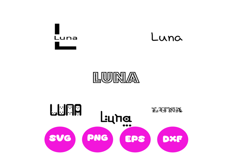 LUNA GIRL NAMES SVG CUT FILE By Brilliant Digital Designs | TheHungryJPEG