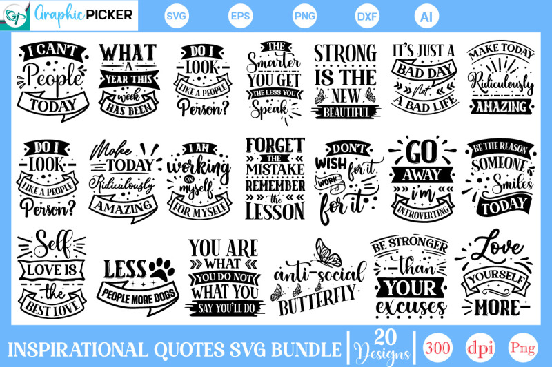 Inspirational Quotes SVG Bundle, Motivational Quotes SVG By DesignAdda ...