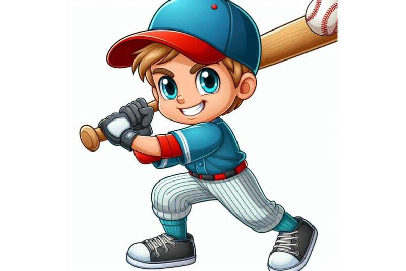 4 Cartoon a baseball player By dianaxstoyanova | TheHungryJPEG