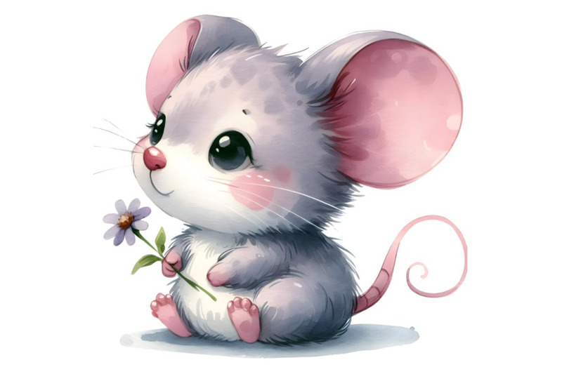 a cute cartoon mouse By dianaxstoyanova | TheHungryJPEG