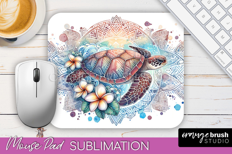 Sea Animals Mouse Pad PNG - Beach Sublimation Mouse Pad By Orange Brush ...