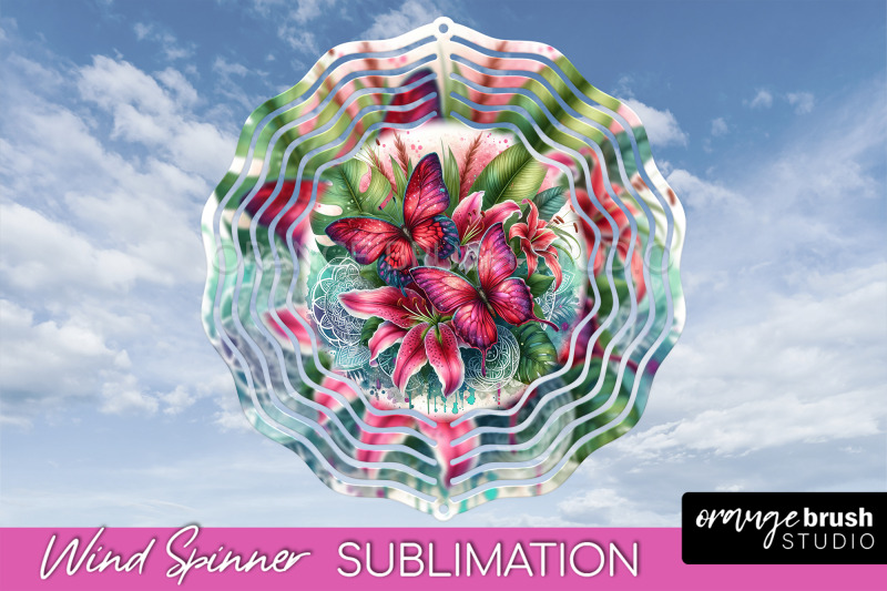 Butterfly Wind Spinner - Summer Flowers Spinner Sublimation By Orange ...