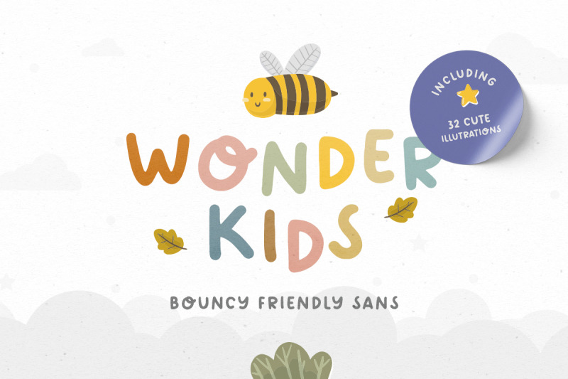 Wonder Kids - Bouncy Sans + BONUS By Bale Type | TheHungryJPEG