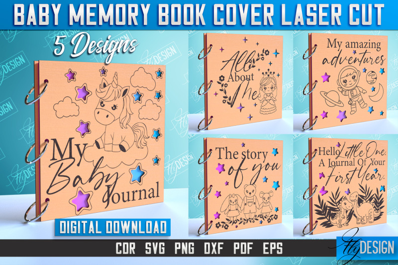 Baby Memory Book Cover Bundle | Memory Album Cover | CNC File By Fly ...