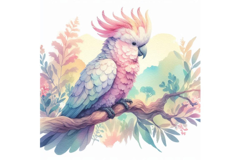 Watercolor Australian Cockatoo By dianaxstoyanova | TheHungryJPEG