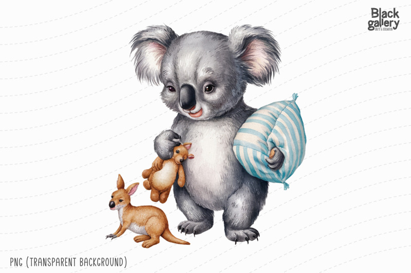 Watercolor Animal Character PNG By Black Gallery | TheHungryJPEG