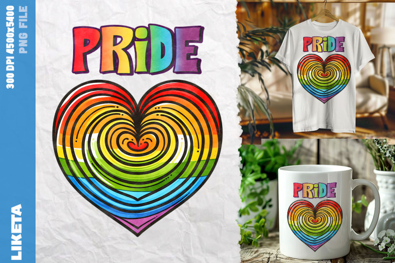 Colorful Pride Heart Design By Novalia Thehungryjpeg