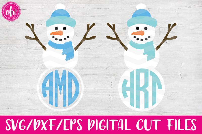 Download Free Monogram Snowman Svg Dxf Eps Digital Cut Files Crafter File